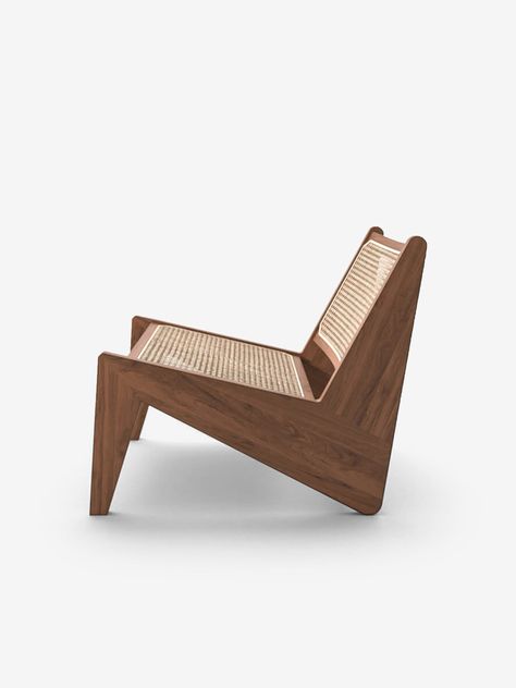 Cassina Pierre Jeanneret 1958 Kangaroo Chair in Teak by Cassina Furniture New Seating 23” W x 29.8” D x 24”H / natural / wood Kangaroo Chair, Pierre Jeanneret Furniture, Wood Chair Design, Iconic Chairs, Teak Armchair, Cane Chair, Lounge Chair Design, Pierre Jeanneret, Contemporary Chairs