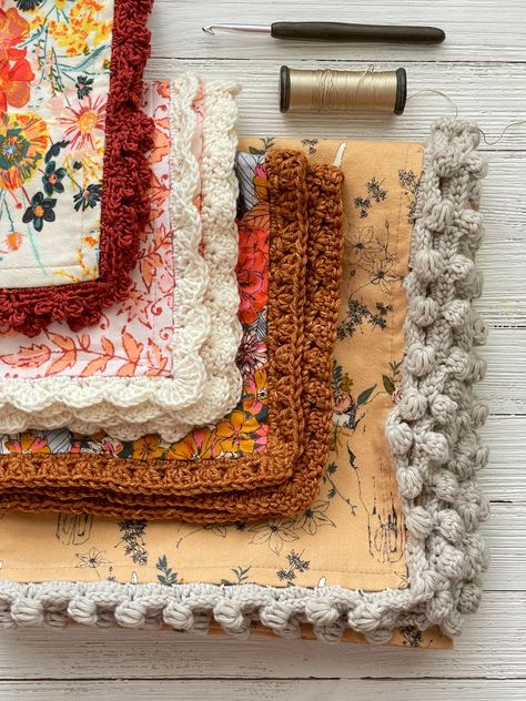 Crochet-Edge Blanket Workshop Part 2 Crochet Pillow Case Edging, Sharon Holland, Crochet Blanket Edging, Crochet Edge, Scrap Yarn, Sewing Things, Fair Isles, Crochet Abbreviations, Crochet Quilt