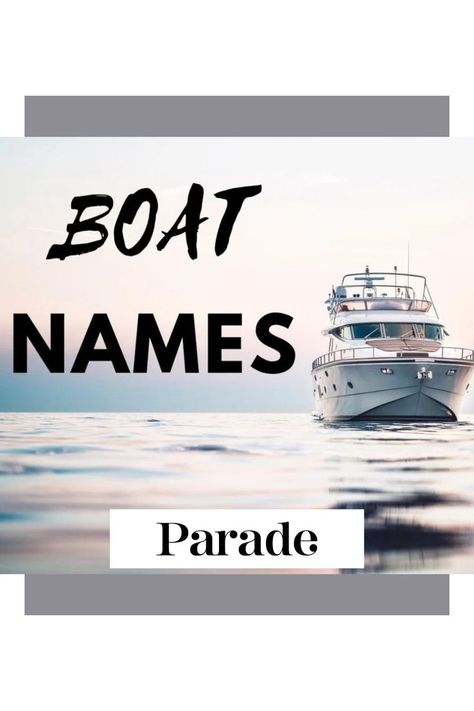 120 of the Best Boat Names & Ideas for Your New Yacht, Fishing Boat, Canoe or Kayak #boatnames #boats #nameideas #yachtnames https://parade.com/1323565/marynliles/boat-names/ Unique Boat Names, Cool Boat Names, Clever Boat Names, Fishing Boat Names, Funny Boat Names, Titanic Ii, Boat Humor, Family Boats, Shark Bait