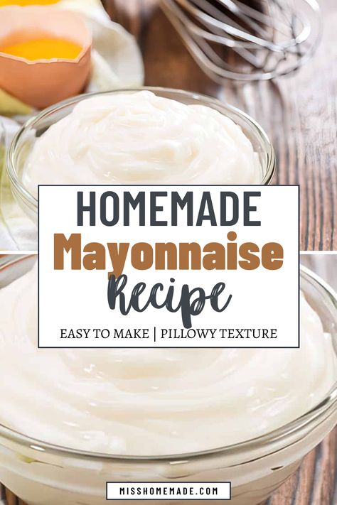 👩‍🍳✨ Upgrade Your Spread Game! ✨🥪 Ditch the jar & embrace the charm of HOMEMADE mayo! Your dishes will thank you for that fluffy, luxurious taste transformation. 🎉🍽️ Click now to unlock the creamy, dreamy world of DIY mayonnaise perfection! 🤤🔑 #MayoRevolution #SpreadLove Homade Mayo, Homemade Miracle Whip From Mayo, Kraft Mayonnaise Recipe, Diy Mayonnaise, Making Mayonnaise, Make Your Own Mayonnaise, Sweet Sauce Recipes, Hellmans Mayo, Homemade Mayonnaise Recipe