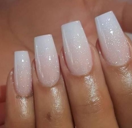 Prom Nails Classy, French Manicure Glitter, Wedding Nail Art Design, Glitter French Manicure, Video Makeup, Classy Prom, Milky Nails, Nails Purple, White Prom