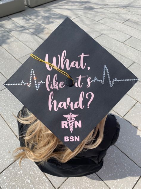 Cute Graduation Caps Nursing, Going To Nursing School Graduation Cap, Nursing Grad Caps Funny, Funny Nursing School Graduation Cap, Nurse Caps Graduation, Doctor Graduation Cap Ideas, College Grad Cap Ideas Nursing, New Grad Nurse Quotes, Graduation Cap Designs Medical School