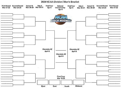 2024 NCAA March Madness - Viewable Bracket March Madness Games, Ncaa Bracket, March Madness Bracket, Creighton University, Ncaa March Madness, Basketball Championship, University Of Dayton, Tv Schedule, Ncaa Basketball