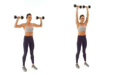 4 Effective Shoulder-Press Variations - Oxygen Magazine Upward Facing Dog, Military Press, Flabby Arms, Pre Workout Supplement, Arm Fat, Overhead Press, Workout Plan For Women, Upper Body Strength, Shoulder Press