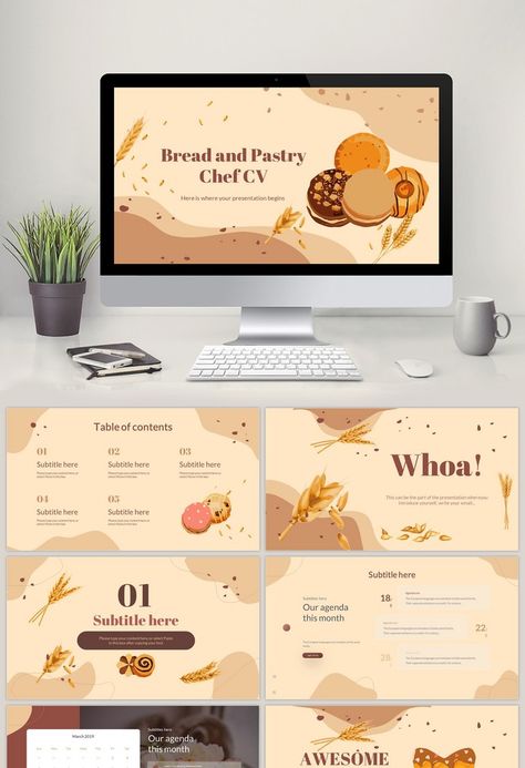 Bread And Pastry Chef Cv Presentation Brown#pikbest# Cv Presentation, Bread Presentation, Bread And Pastry, Ppt Themes, Free Ppt Template, Business Model Canvas, Project Presentation, Powerpoint Design Templates, Power Points