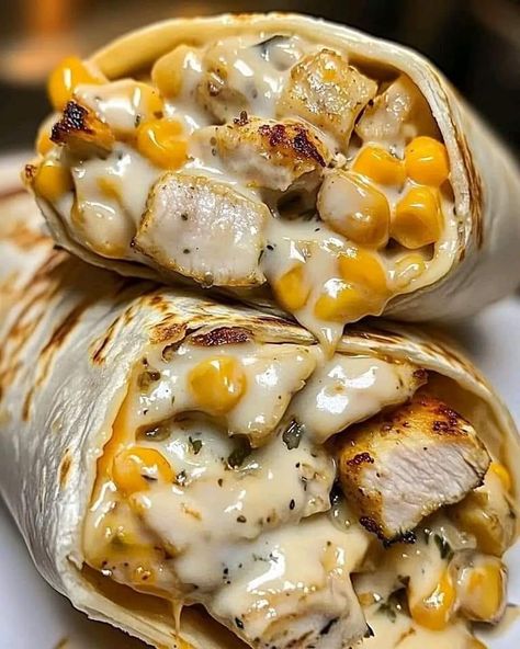 Cheesy Garlic Chicken Wraps Recipe, Cheesy Garlic Chicken Wraps, Cheesy Garlic Chicken, Vegetarian Substitutes, Chicken Wrap Recipes, Hearty Lunch, Low Fat Cheese, Chicken Slices, Chicken Wraps