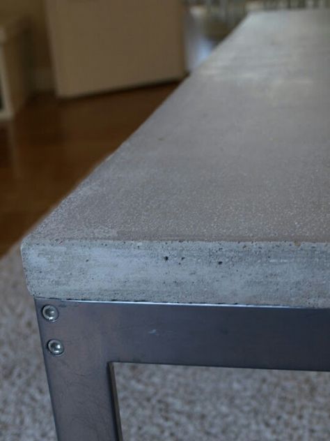 Concrete table top Cement Furniture, Concrete Table Top, Concrete Interiors, Tuscan Design, Modern Rustic Homes, Concrete Furniture, Concrete Table, Art Decor Diy, Concrete Cement