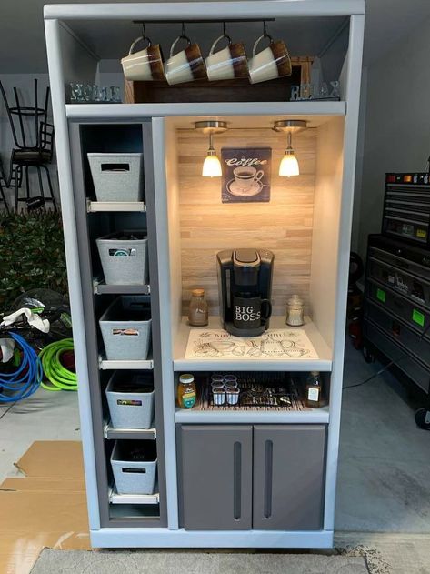 Best Coffee Bar Ideas Coffebar In Kitchen, Wardrobe Coffee Bar, Coffee Bar Decorations, At Home Coffee Bar, Coffee Bar In Kitchen, Bar In Kitchen, Cofee Bar, Coffee Bar Ideas Kitchen Counter, Bar Decorations