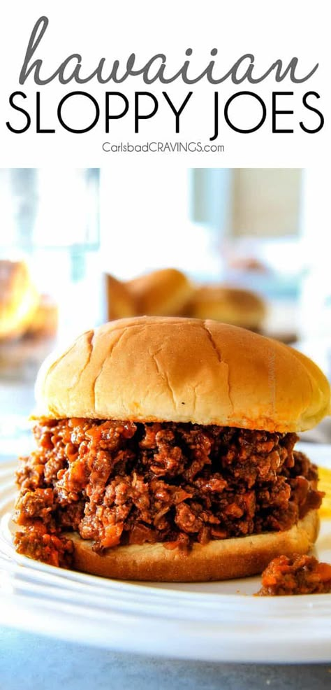 30 Minute Hawaiian Sloppy Joes smothered in the most delicious sweet and tangy Hawaiian BBQ Sauce your whole family will love! Incredibly easy, make ahead and great for crowds! Sweet Sloppy Joes, Chicken Gumbo Soup, Sloppy Joe Recipe Easy, Homemade Sloppy Joe Recipe, Sloppy Joe Recipe, Sloppy Joes Easy, Gumbo Soup, Chicken Gumbo, Stay At Home Chef