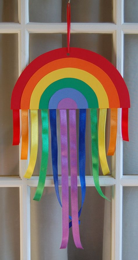 paper & ribbon rainbow Craft Rainbow, Rainbow Craft, Somewhere Over The Rainbow, Rainbow Paper, Rainbow Crafts, Rainbow Theme, Craft Tutorial, Rainbow Kids, Rainbow Art