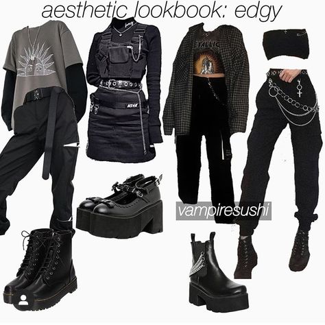 Aesthetics Clothes, Drivers Test, Egirl Fashion, Aesthetic Grunge Outfit, Ootd Inspo, Tomboy Style Outfits, Tomboy Fashion, Edgy Look, Goth Outfits