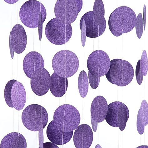 Circle Garland, Lantern Craft, Tissue Paper Flowers, Paper Garland, 13th Birthday, Purple Glitter, Grad Parties, Birthday Bash, Pharmacy Gifts