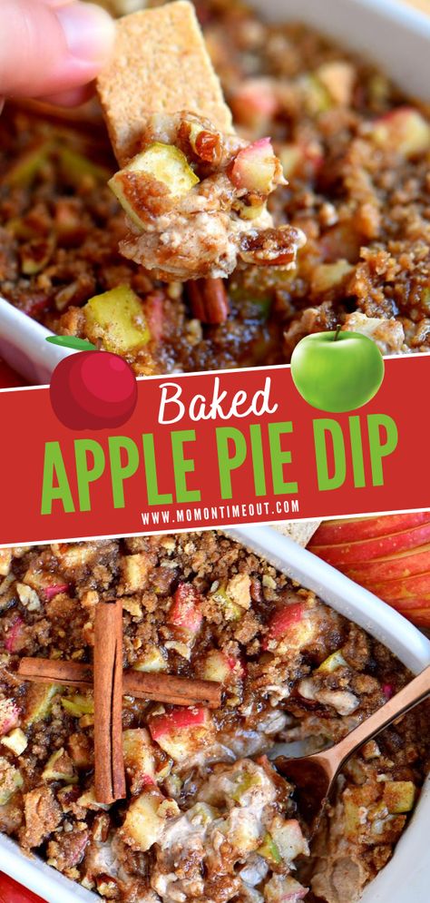 Apple Pie Dip Recipe, Apple Pie Dip, Easy Baked Apples, Dessert Apple, Pie Dip, Mom On Timeout, Fall Appetizers, Apple Dessert, Baked Apple Pie