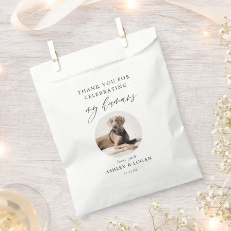 Doggie Bag Dog Thank You Wedding Favor Bags Dog Wedding Favors, Pet Wedding Photos, Elegant Wedding Favors, Wedding Pets, Thanks For Coming, Wedding Favor Bags, Dog Bag, Welcome To Our Wedding, Dog Wedding