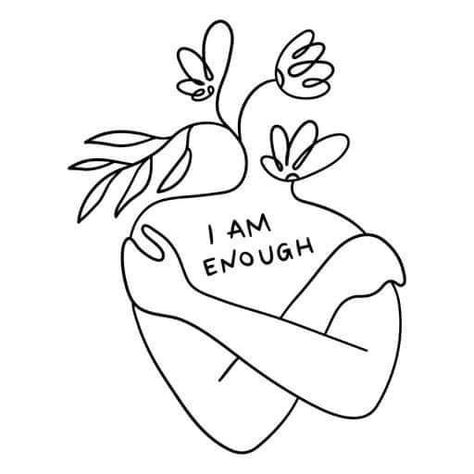 Positivity Drawings, Positivity Tattoo, Enough Is Enough Quotes, Image Positive, Body Positive Quotes, Sigil Tattoo, Body Positivity Art, Love Body, Body Sketches