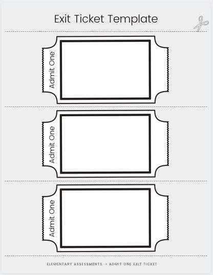 Exit Ticket Ideas, Exit Tickets Template, Math Exit Tickets, Ticket Ideas, Ticket Template Free, Math Vocabulary Words, Exit Slip, Google Doc Templates, Exit Slips