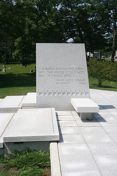 Frank Lloyd Wright’s Cemetery Designs Cemetery Design, Belvidere Illinois, Prairie Style Architecture, Spring Green Wisconsin, Cedar Falls Iowa, Form Architecture, Granite Memorial, Landscape Stairs, New York Architecture