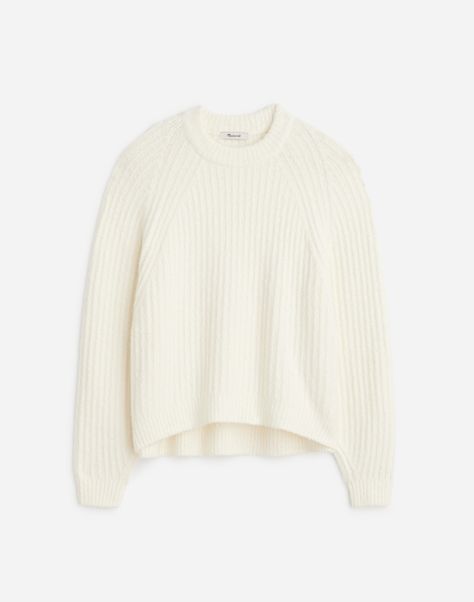 Women’s Sweaters | Sweaters for Women | Madewell Winter White Outfit, White Crew Neck, Spring Color, In Another Life, White Sweater, High Point, White Outfits, Ribbed Sweater, Winter White