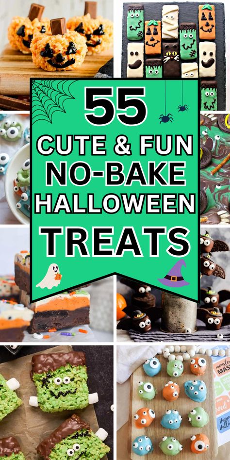 halloween food desserts easy recipes Spider Brownies Halloween Treats, Halloween Diy Sweets, Quick Halloween Treats Simple, Halloween Treats For Birthday Party, Halloween Appetizers And Desserts, Small Halloween Party Food Ideas, Simple Halloween Desserts For Kids, Baked Halloween Desserts, Easy Halloween Sweets For Kids