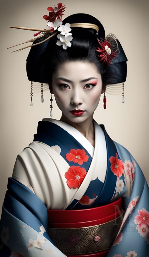 Geisha Artwork, Geisha Illustration, Japanese Party, Geisha Tattoo, Geisha Art, Japanese Art Prints, Japanese Geisha, Portrait Illustration, Special Effects