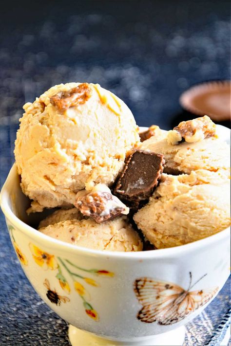 Peanut Butter Ice Cream - Culinary Shades Homemade Peanut Butter Ice Cream, No Egg Ice Cream Recipe, Peanut Butter Ice Cream Recipe, Caramel Ice Cream Recipe, Gelato Maker, Ice Cream Recipes Machine, Cuisinart Ice Cream Maker, Cuisinart Ice Cream, Butter Ice Cream