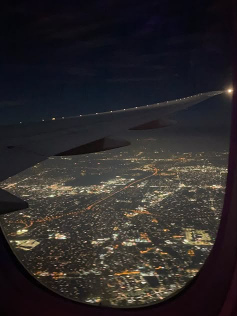 airplane | traveling | city | new york | plane ride | city lights | nighttime | nightlife | aesthetic | Night Travel Aesthetic, Aesthetic City Lights, Nightlife Aesthetic, Plane Window, City Lights At Night, Airport Aesthetic, New York Night, Plane Ride, Aesthetic City