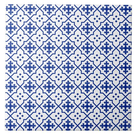 Moroccan Blue Tile - Moroccan Gift Middle Eastern Tiles Pattern, Morroco Pattern, Middle Eastern Graphic Design, Middle Eastern Patterns, Morocco Pattern, Moroccan Tiles Pattern, Printed Tile, Moroccan Blue, Moroccan Pattern