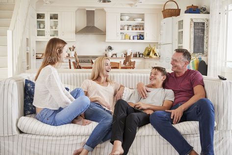 Family With Teenage Children Relaxing On Sofa Together by monkeybusiness. Family With Teenage Children Relaxing On Sofa Together#Children, #Teenage, #Family, #monkeybusiness Family Conversation Starters, Family Conversation, Winter Scents, Safe Cleaning Products, Smart Home Automation, Smart Home Technology, Kid Movies, Aroma Diffuser, Watching Tv