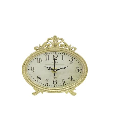 6.25" Ornate Gold Oval Tabletop Clock by Ashland® | Michaels French Manor, Black Numbers, Wooden Easel, Tabletop Clocks, Clock Movements, Country French, Decor Figurines, Vintage Victorian, Vintage Clock