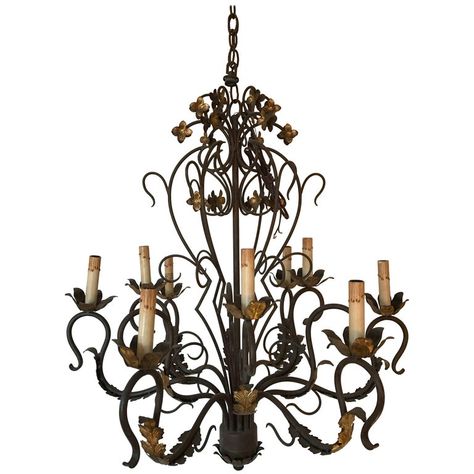 Wrought Iron Chandelier, Spanish Hacienda, Square Chandelier, Bronze Sconces, Iron Chandelier, Wrought Iron Chandeliers, Foyer Lighting, Iron Chandeliers, Chandelier Pendant