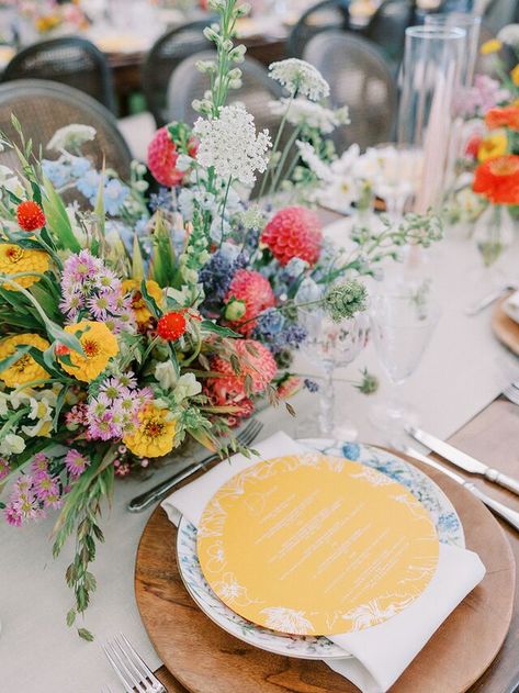 90 Wedding Reception Decoration Ideas That Are Straight Dreamy Wildflower Photo, Epic Wedding, Wedding Decor Ideas, Eugene Oregon, Wildflower Seeds, Blue China, Reception Dress, Travel Wedding, Place Setting