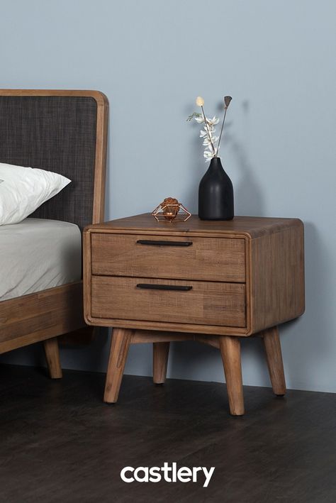 Beautiful Side Tables, Bedside Table Live Edge, Side Table With Door, Round Side Table Bedroom Night Stands, Bed Side Table Storage, Side Tables In Bedroom, Simple Bed Side Table Ideas, Bedside Table Wooden, Bedsides Design