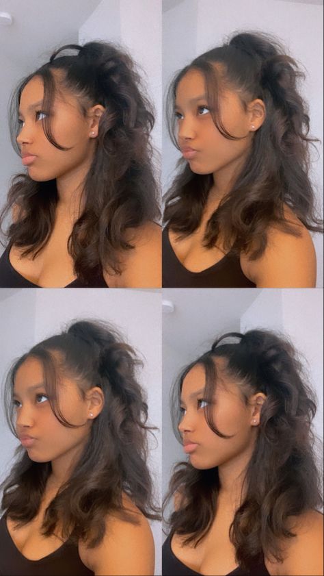 Styles For Curly Hair, Pool Hairstyle Ideas Black, Pool Hair, Pool Hairstyle Ideas, Y2k Hairstyles, Quick Natural Hair Styles, Curly Hair Styles Easy, Hairdos For Curly Hair, Natural Curls Hairstyles