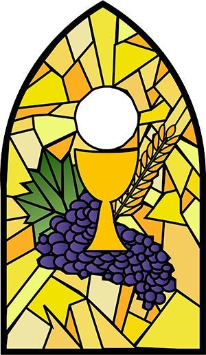 Catholic Church Stained Glass, Corpus Cristi, Leaf Print Art, Seven Sacraments, Church Banners Designs, Catholic Sacraments, Catholic Symbols, Stained Glass Church, Catholic Images