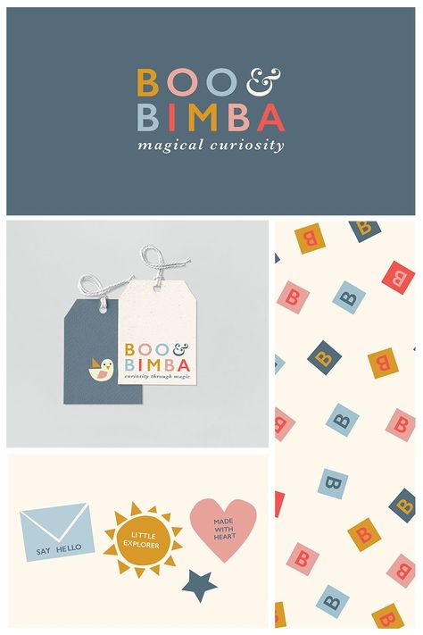 Colourful and logo design and branding for children's subscription box. Colourful Branding Design, Family Branding Design, Logo For Kids Brand, Kids Branding Design Logos, Baby Brand Logo Design, Colorful Branding Design, Kids Packaging Design, Kids Logo Brand, Cute Branding