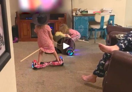 2.9M views · 78K reactions | Little Girls Ride Hoverboard in Circles Inside House | The hoverboard riding technique of these 2 little girls is as skillful as the experts. Credit: Jukin Media | By Bright | Facebook Inside House, Circles, Media