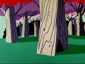 Tralfaz: Red Riding Hoodwinked Backgrounds Maurice Noble, Environmental Reference, Chuck Jones Art, Upa Style, Fritz The Cat, Backgrounds Illustration, James Gurney, Background Cartoon, Chuck Jones