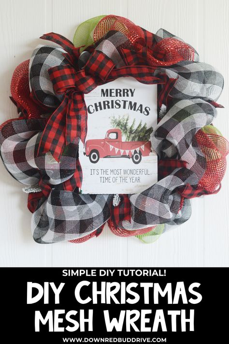 Christmas Story Snack, Christmas Deco Mesh Wreaths, Jesus With Kids, Deco Mesh Christmas Wreaths Diy, Deco Mesh Christmas Wreath, Mesh Christmas Wreath, Diy Christmas Decorations For Home, Plaid Wreath, Christmas Mesh Wreath