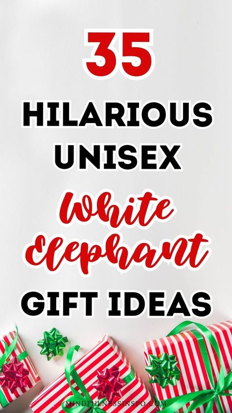 35 hilarious unisex white elephant gift ideas on mindfulnessinspo.com Gag Gifts Christmas Funny White Elephant, Unisex White Elephant Gift Ideas, White Elephant Gift Exchange Ideas Funny, White Elephant Gifts For Work, Work White Elephant, Funny White Elephant Gifts, White Elephant Christmas, White Elephant Gift Ideas, Elephant Gift Ideas