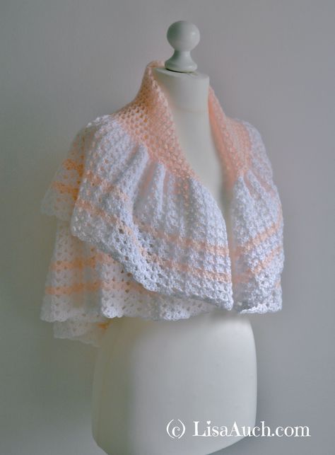 Peggy's Shawl - free crochet shawl pattern (or baby blanket). Vintage pattern reworked by Lisa Auch. Shawl Crochet Pattern Easy, Crochet Baby Shawl, Crochet Bed, Crochet Shawl Pattern, Crochet Cape, Crochet Baby Dress Pattern, Vintage Crochet Patterns, Crochet Shawl Pattern Free, Vintage Crochet Pattern