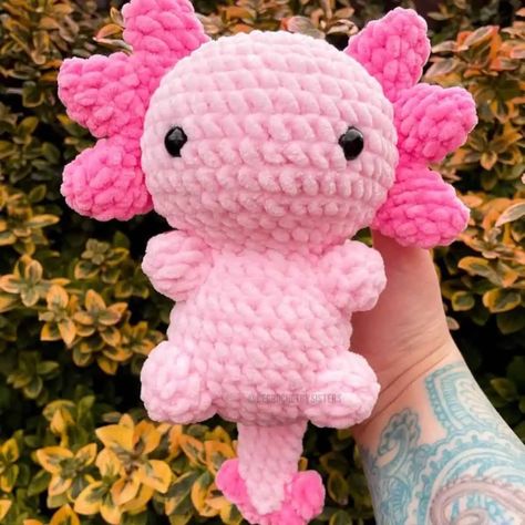 Toys Quotes, Crochet Axolotl, Crochet Fish Patterns, Pink Axolotl, Crochet Toys Free Patterns, Crochet Fish, Crochet Animal Amigurumi, Crochet Bunny Pattern, Quick Crochet Patterns