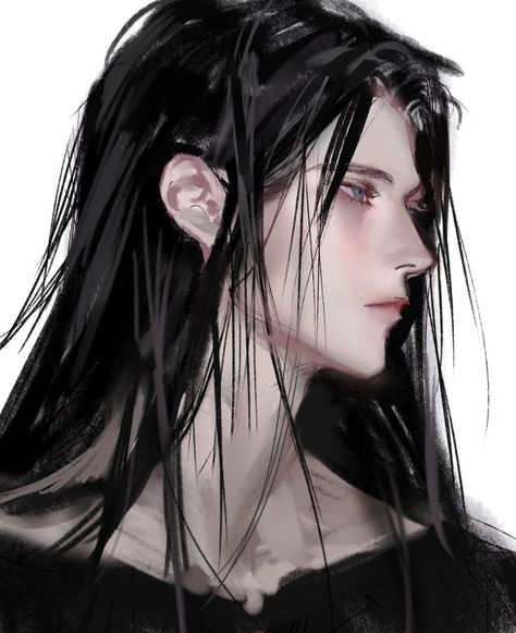 Anime Men Side View, Hiro Big Hero 6, 얼굴 드로잉, Cool Anime Guys, Long Black Hair, Arte Fantasy, Ethereal Art, 영감을 주는 캐릭터