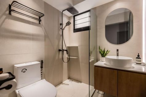 🏠 Interior Design Singapore | Home Renovation Ideas | Qanvast Singapore Hdb Design, Bto Scandinavian, Hdb Bathroom Singapore, App Home, Scandinavian Bathroom, Renovation Costs, Renovation Budget, Painted Paneling Walls, Interior Design Singapore