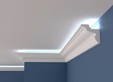 XPS COVING LED Lighting cornice, coving, moulding, wall decoration, ceilling decor, home improvement, DIY, led decoration Led Coving Lighting, Led Coving, Crown Molding Lights, Polystyrene Coving, Ceiling Design Living Room, Cove Lighting, Ceiling Light Design, Indirect Lighting, Lighting Design Interior