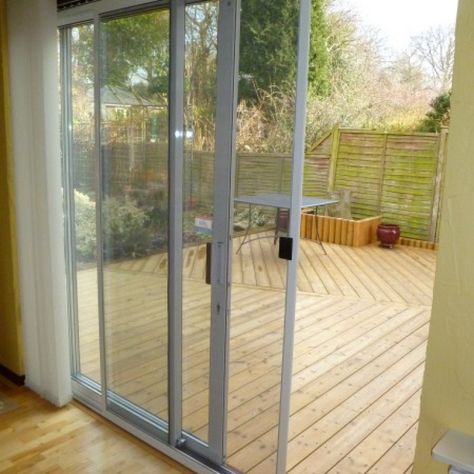 Sliding Fly Screen for Patio Doors (Made-to-Measure) | Streme Sliding Fly Screen Doors, Screen Sliding Door, Balcony Door Design, Screen For Patio, Diy French Doors, Upvc Patio Doors, Door Handle Diy, Fly Screen Doors, Screen Installation