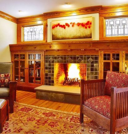 Family Room Renovation - Interior of split-level remodel by Titus Built, LLC Craftsman Built In Bookcase, Craftsman Fireplace With Built Ins, Craftsman Built Ins, Craftsman Interiors, Craftsman Fireplace, Craftsman Interior, Fireplace Built Ins, Bungalow Homes, Craftsman Style Home