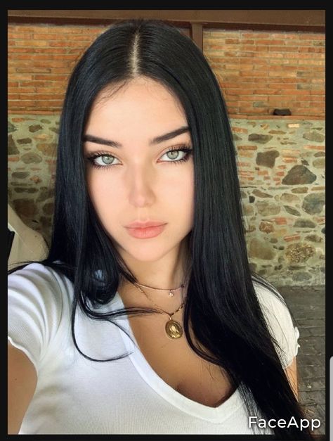 Black Hair Hazel Green Eyes, Brown Skin With Green Eyes, Makeup For Black Hair Green Eyes, Make-up For Green Eyes Brunette, White Women With Black Hair, Black Hair Hazel Eyes Girl, Brunette And Green Eyes, Jet Black Hair Blue Eyes, Woman With Black Hair And Green Eyes