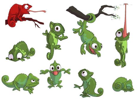 Cute Chameleon Tattoo, Pascal Chameleon, Cameleon Art, Chameleon Art, Game Character Design, Christmas Drawing, Flash Art, Lizards, Childrens Art