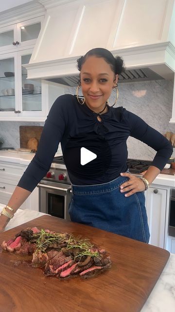 TiaMowry on Instagram: "Hungry? She’s back in the kitchen.
•
•
•
•
•

Cast Iron Steaks with Bourbon Mushroom Sauce

Serves 4-5
Steaks:
2# top sirloin steak, about 1-inch thick, at room temperature
Kosher salt
2 tbsp unsalted butter
3 thyme sprigs
 
Sauce:
2 tbsp olive oil
1# assorted sliced mushrooms,
1/2 cup bourbon
2 cup cup beef stock
2 tbsp Worcestershire sauce
1 tbsp honey
2/3 cup half and half
Kosher salt
Ground pepper
Thyme or parsley for garnish" Best Cast Iron Steak, Top Sirloin Steak Recipes, Sirloin Steak Recipes Oven, Top Sirloin Steak Recipe, Sirloin Steak Recipes, Cast Iron Steak, Top Sirloin, Top Sirloin Steak, Sirloin Steak