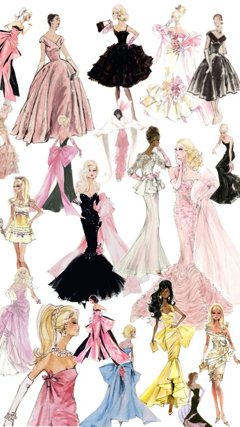 Barbie Dresses, Dress Design Drawing, Dresses Aesthetic, Fashion Design Sketches, Barbie Movies, Art Pages, Design Sketch, Fashion Sketches, Fashion Drawing